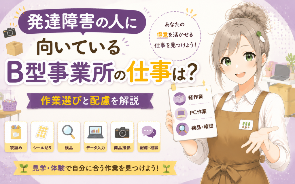 発達障害の人に向いているB型事業所の仕事は?作業選びと配慮を解説