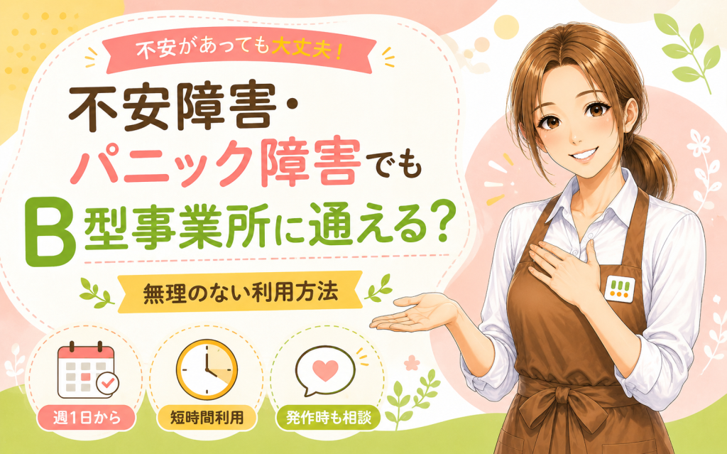 不安障害・パニック障害でもB型事業所に通える?無理のない利用方法