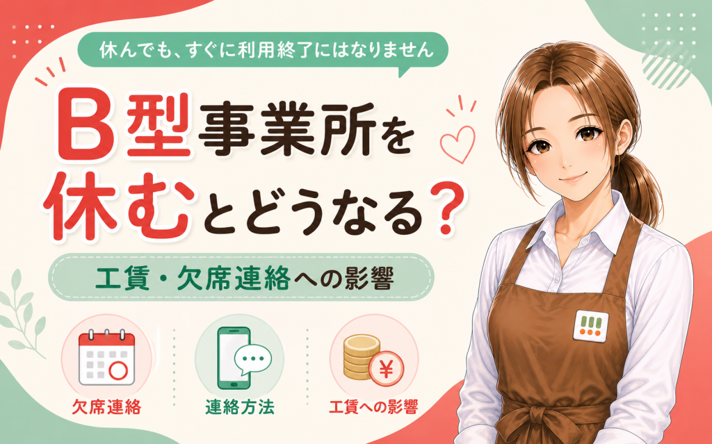 B型事業所を休むとどうなる?工賃・欠席連絡・利用継続への影響を解説