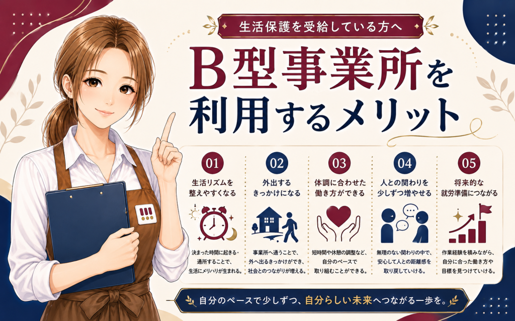 生活保護を受けながらB型事業所を利用できる?工賃・収入申告・利用の流れを解説