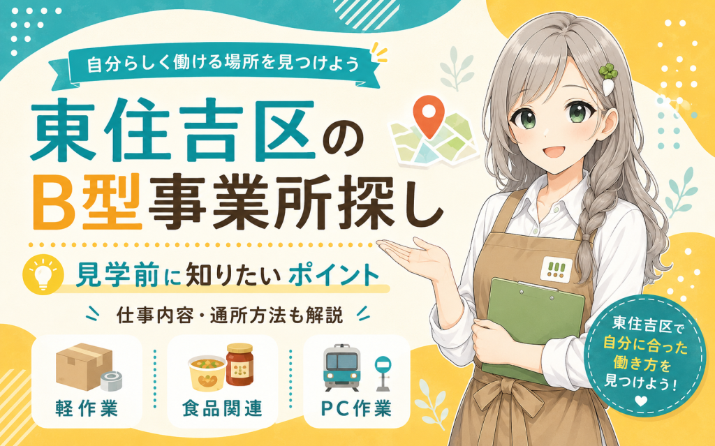 東住吉区で就労継続支援B型を探す方へ｜仕事内容・見学・通所方法を紹介