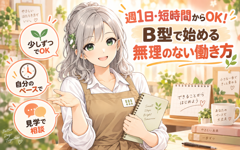 週1日・短時間からOK!就労継続支援B型で始める無理のない働き方