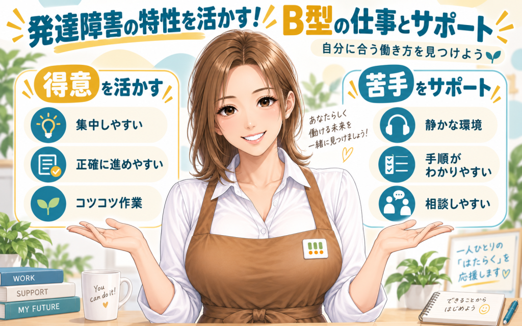 発達障害の特性を活かす!就労継続支援B型での仕事内容とサポート