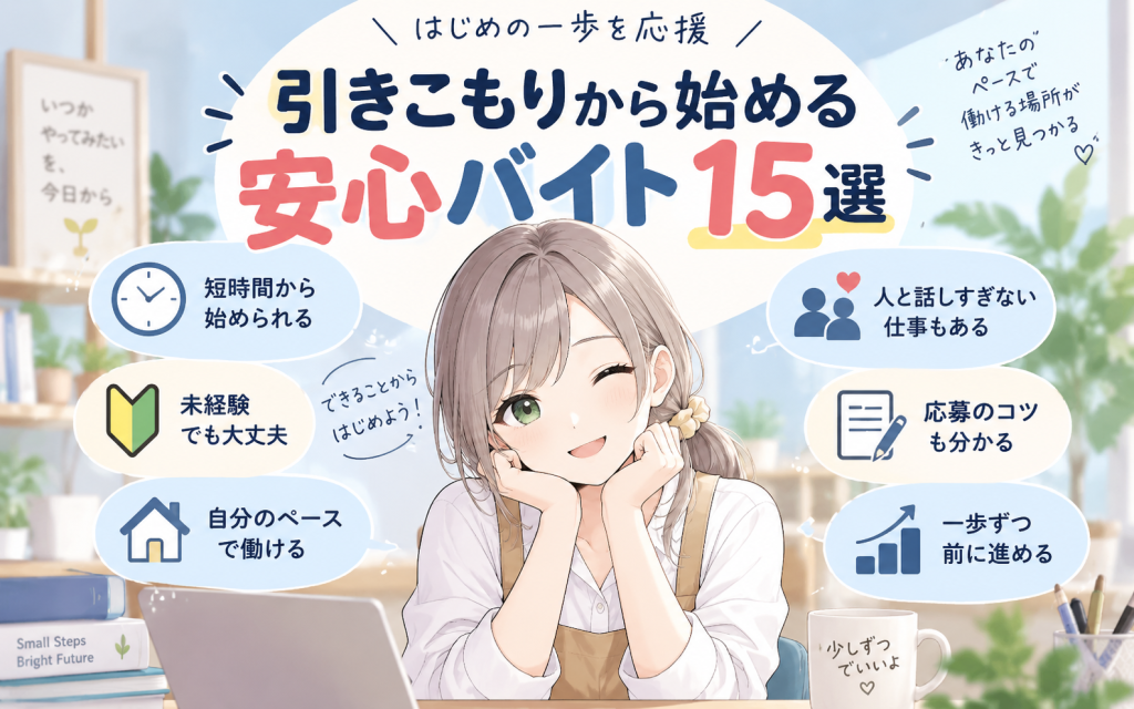 引きこもりから始める安心バイト15選|おすすめの仕事と応募のコツ