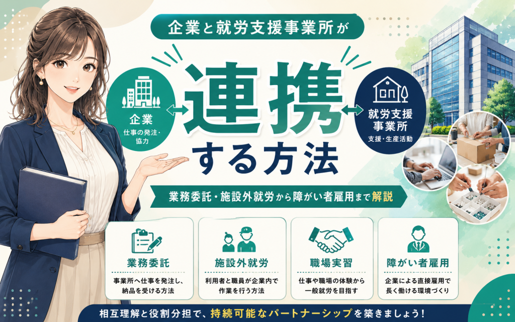 企業と就労支援事業所が連携する方法|業務委託・施設外就労から障がい者雇用まで解説